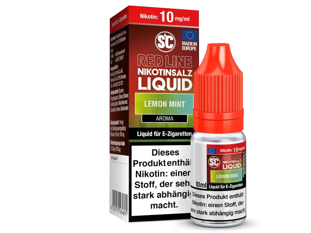 SC Red Line - Nikotinsalzliquid - 10ml - Lemon Mint - 10mg SC Red Line - Nikotinsalzliquid - 10ml - Lemon Mint - 10mg