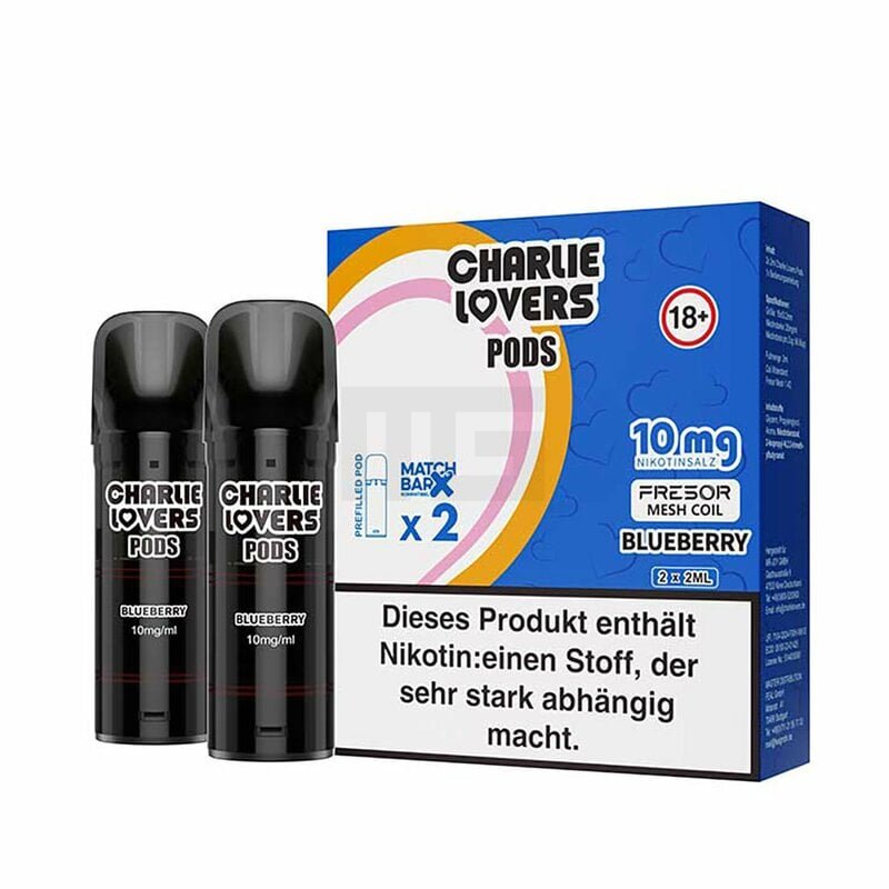 Charlie Lovers - Prefilled Pods - 2ml - 2er Pack - Blueberry 10mg Charlie Lovers - Prefilled Pods - 2ml - 2er Pack - Blueberry 10mg