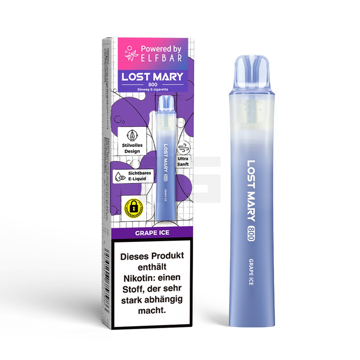 Lost Mary - LM800 - Einweg E-Zigarette - Grape Ice - 20mg