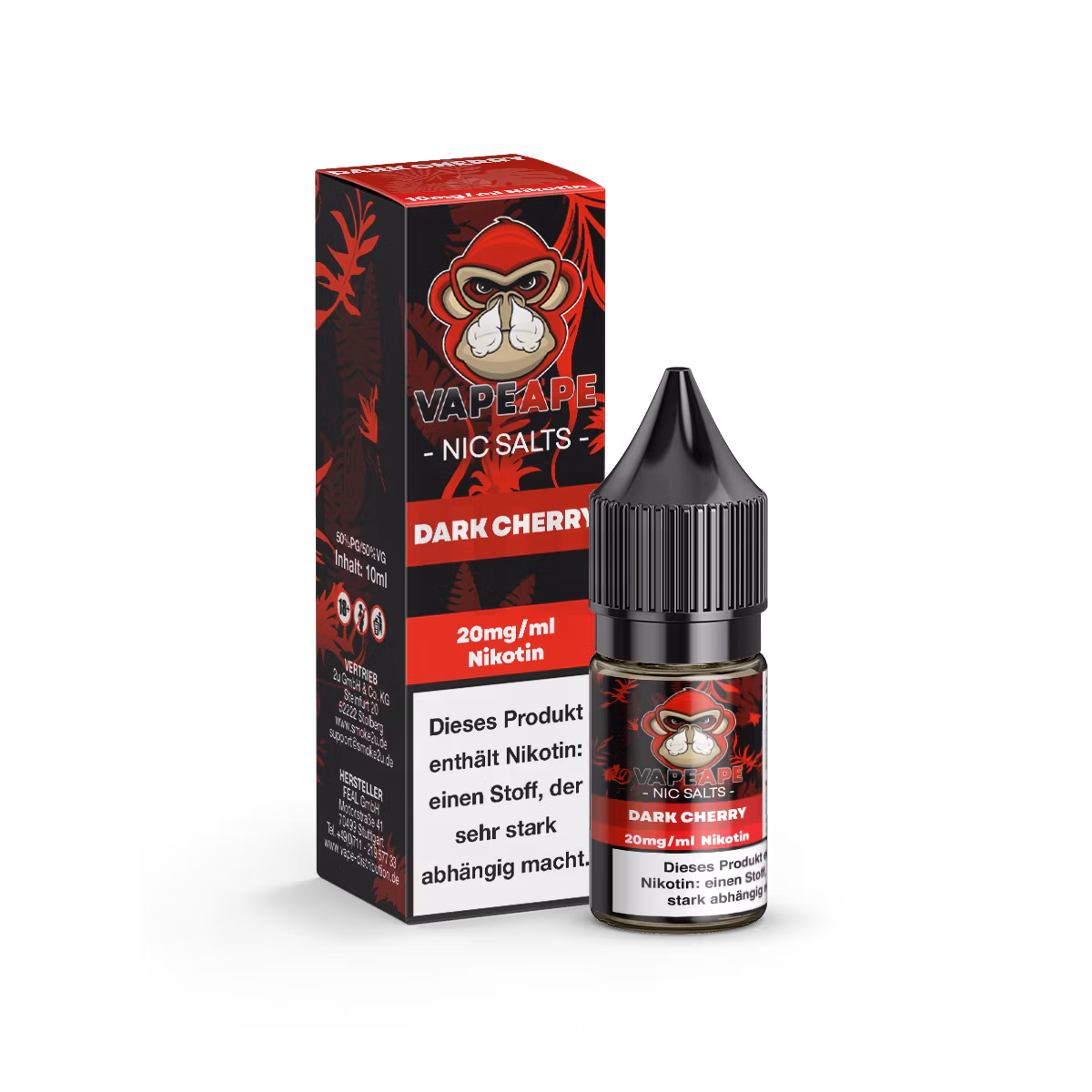 VapeApe - Nikotinsalz-Liquid - 10ml - Dark Cherry | Nikotinsalz-Stärke : 20mg VapeApe - Nikotinsalz-Liquid - 10ml - Dark Cherry | Nikotinsalz-Stärke : 20mg