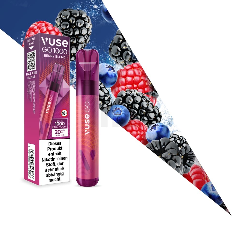 Vuse - Go 1000 - Einweg E-Zigarette - Berry Blend | Nikotinsalz-Stärke : 0mg