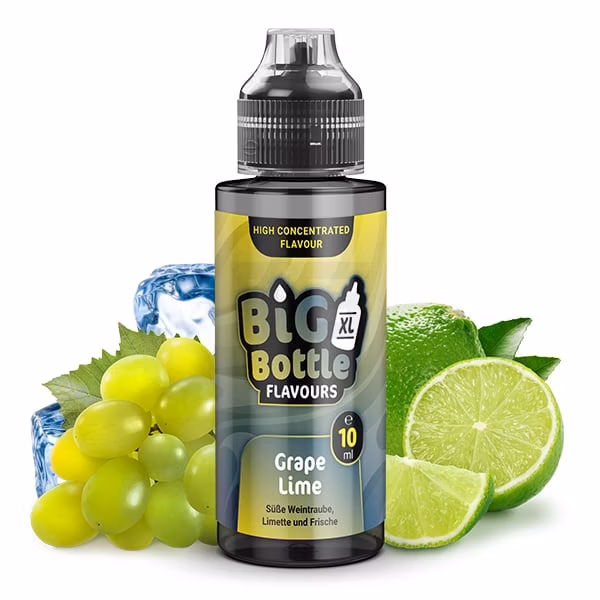 Big Bottle - Aroma - 10ml - Grape Lime | Inhalt : 10ml | Nikotinstärke : 0mg | Paketgröße : 1er Packung Big Bottle - Aroma - 10ml - Grape Lime | Inhalt : 10ml | Nikotinstärke : 0mg | Paketgröße : 1er Packung