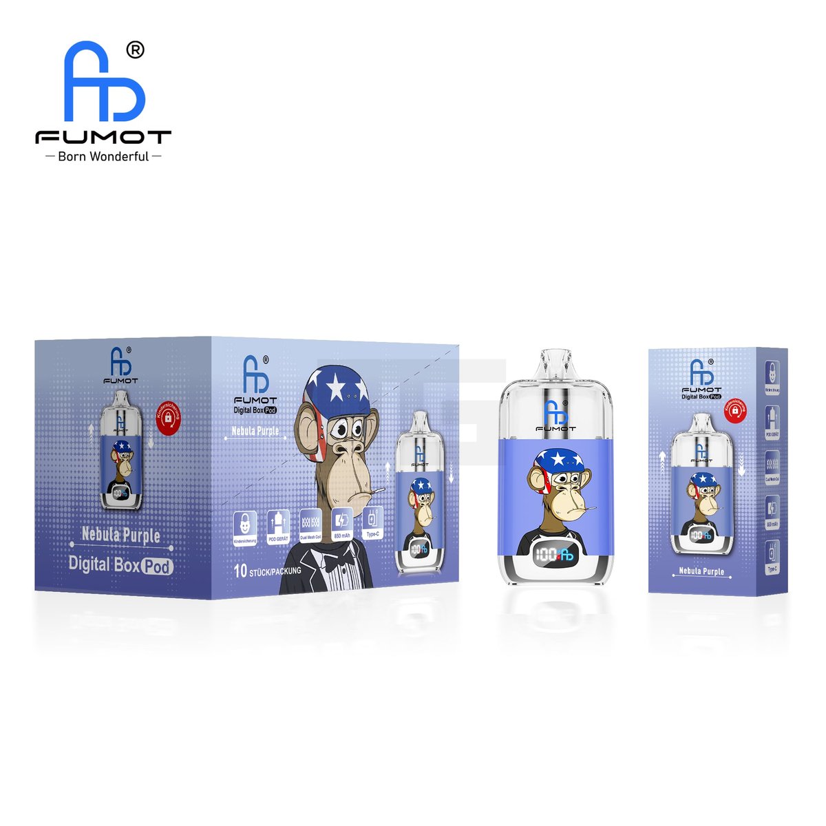 RandM - Digital Box - Pod Kit - Nebula Purple