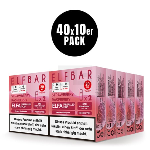 Elfbar - ELFA - Prefilled Pod - 2ml - 2er Pack - Strawberry Raspberry