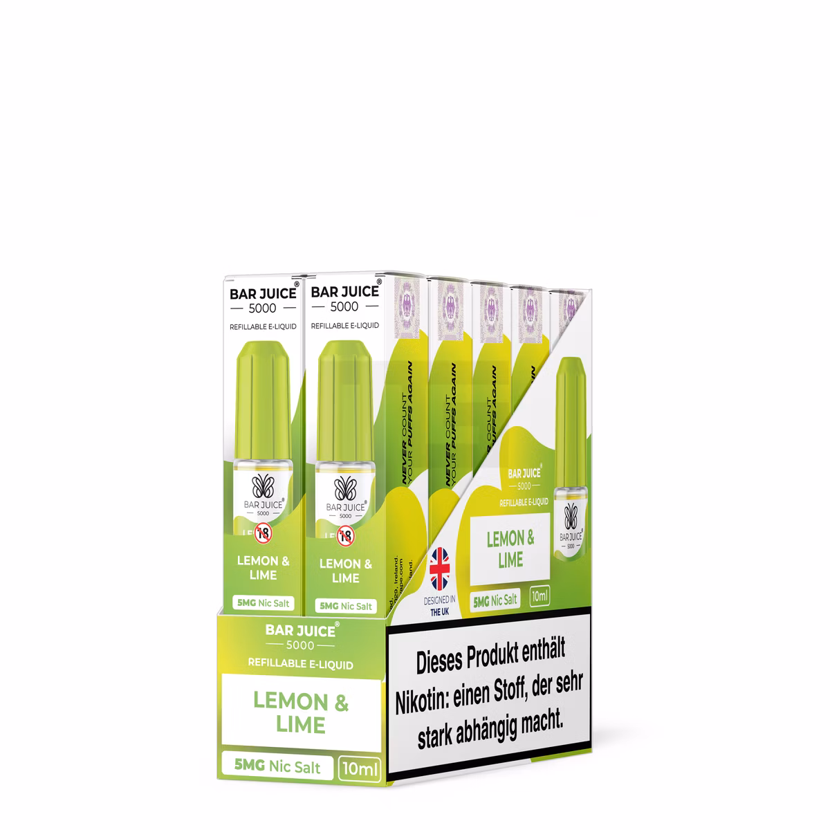 Bar Juice - 5000 - Lemon and Lime | Inhalt : 10ml | Nikotinsalz-Stärke : 5mg | Paketgröße : 1er Packung Bar Juice - 5000 - Lemon and Lime | Inhalt : 10ml | Nikotinsalz-Stärke : 5mg | Paketgröße : 1er Packung