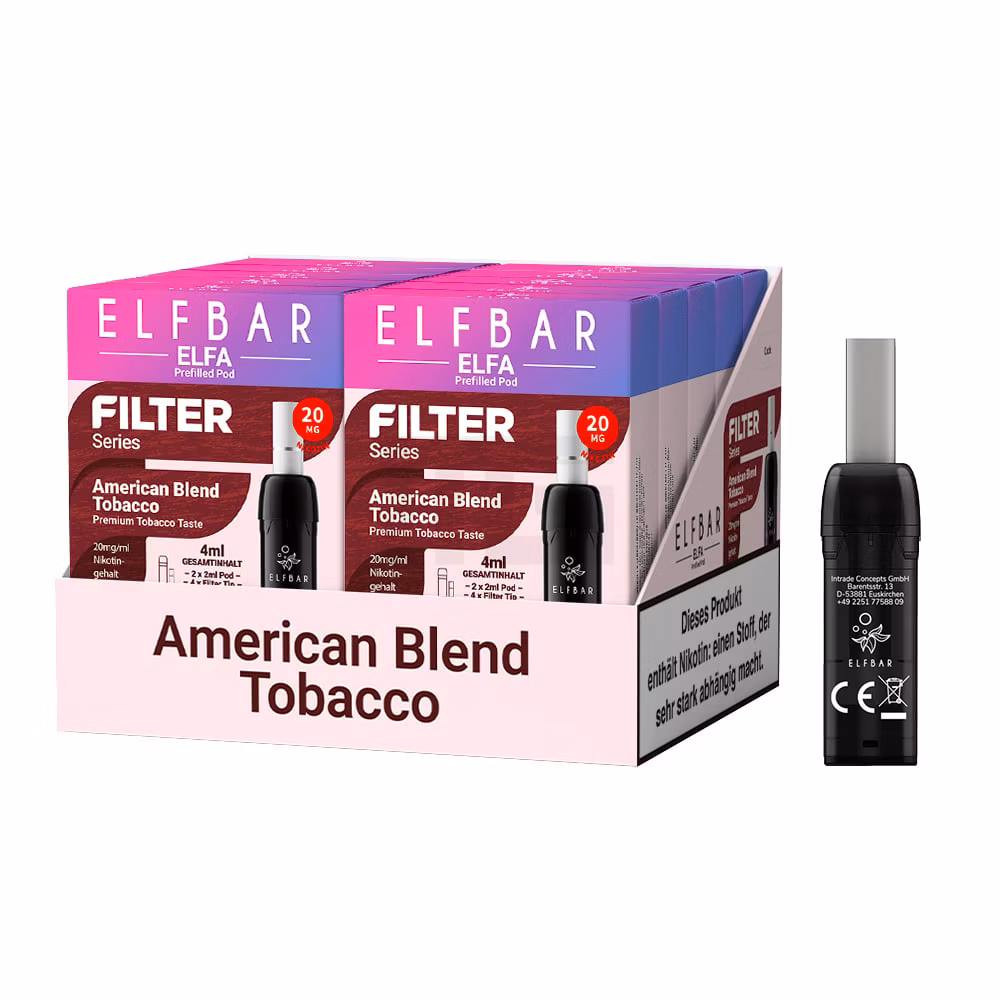 Elfbar - ELFA - Prefilled Pod - Filter Series - American Blend Tobacco - 20mg - 2er Pack