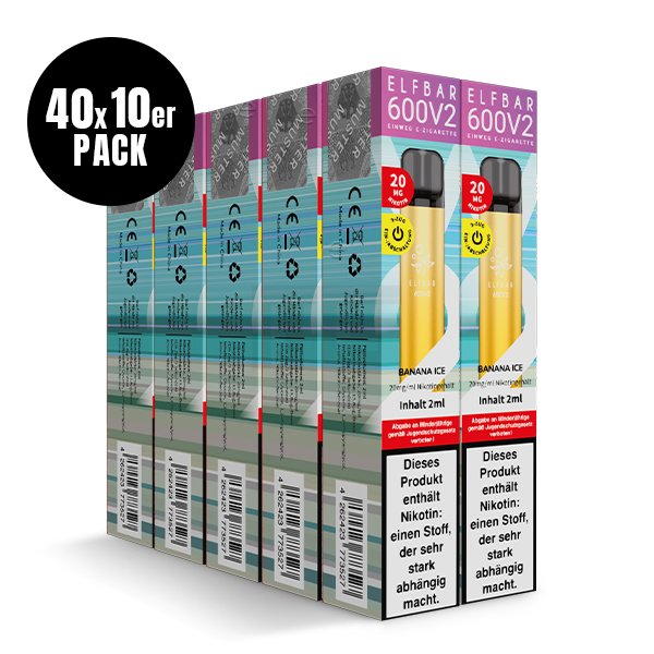 Elf Bar 600 V2 - Einweg E-Zigarette - Banana Ice - 20mg