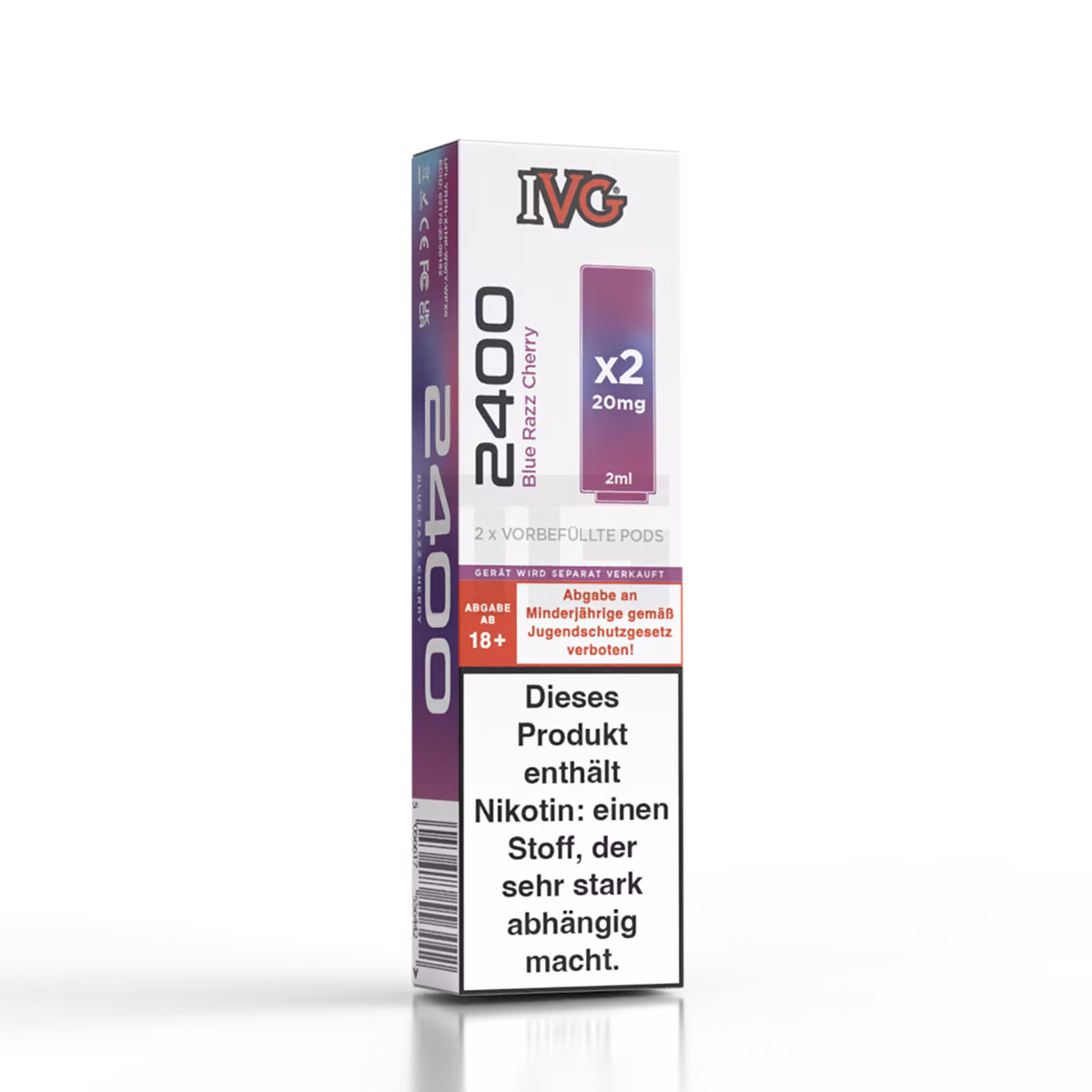 IVG - 2400 - Prefilled Pod - 2ml - 2er Pack - Blue Razz Cherry IVG - 2400 - Prefilled Pod - 2ml - 2er Pack - Blue Razz Cherry