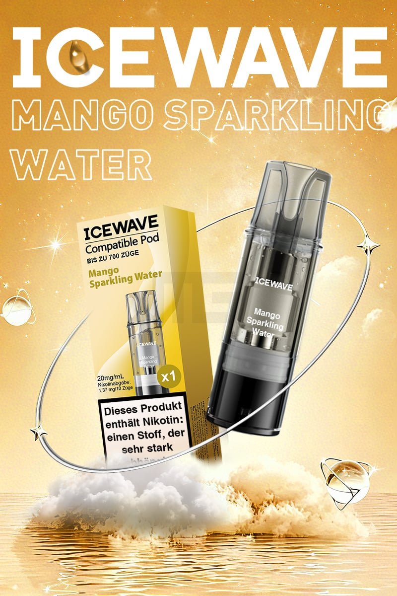 ICEWAVE - Prefilled Pod - 2ml - 3er Pack - Mango Sparkling Water ICEWAVE - Prefilled Pod - 2ml - 3er Pack - Mango Sparkling Water