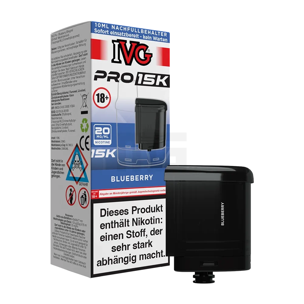 IVG - Pro 15K - 10ml Pod Nachfüllbehälter - Blueberry - 20mg -
