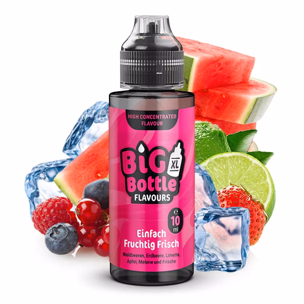 Big Bottle - Aroma - 10ml - Einfach Fruchtig Frisch | Inhalt : 10ml | Nikotinstärke : 0mg | Paketgröße : 1er Packung Big Bottle - Aroma - 10ml - Einfach Fruchtig Frisch | Inhalt : 10ml | Nikotinstärke : 0mg | Paketgröße : 1er Packung