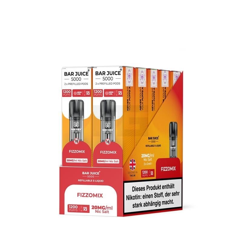 Bar Juice - Prefilled Pods - 2ml - 2er Paket - Fizzo Mix | Nikotinsalz-Stärke : 20mg 