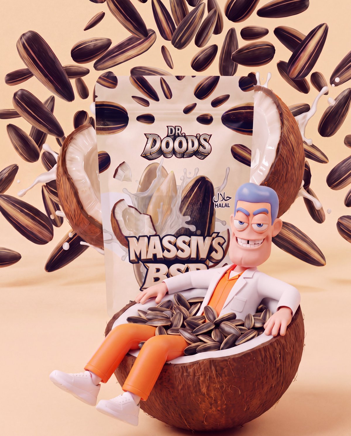 Dr. Doods Massiv`s BSR Sonnenblumenkerne Kokosnuss 100g