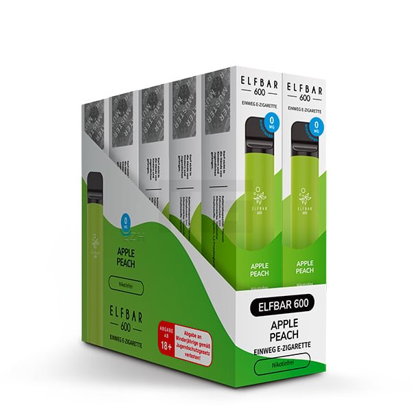 Nikotinfrei - Elfbar - 600 Einweg E-Zigarette - Apple Peach - 0mg Nikotinfrei - Elfbar - 600 Einweg E-Zigarette - Apple Peach - 0mg