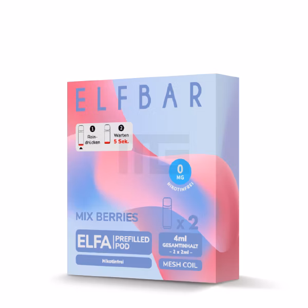 Elfbar - ELFA - Prefilled Pod - 2ml - 2er Pack - Nikotinfrei - Mix Berries
