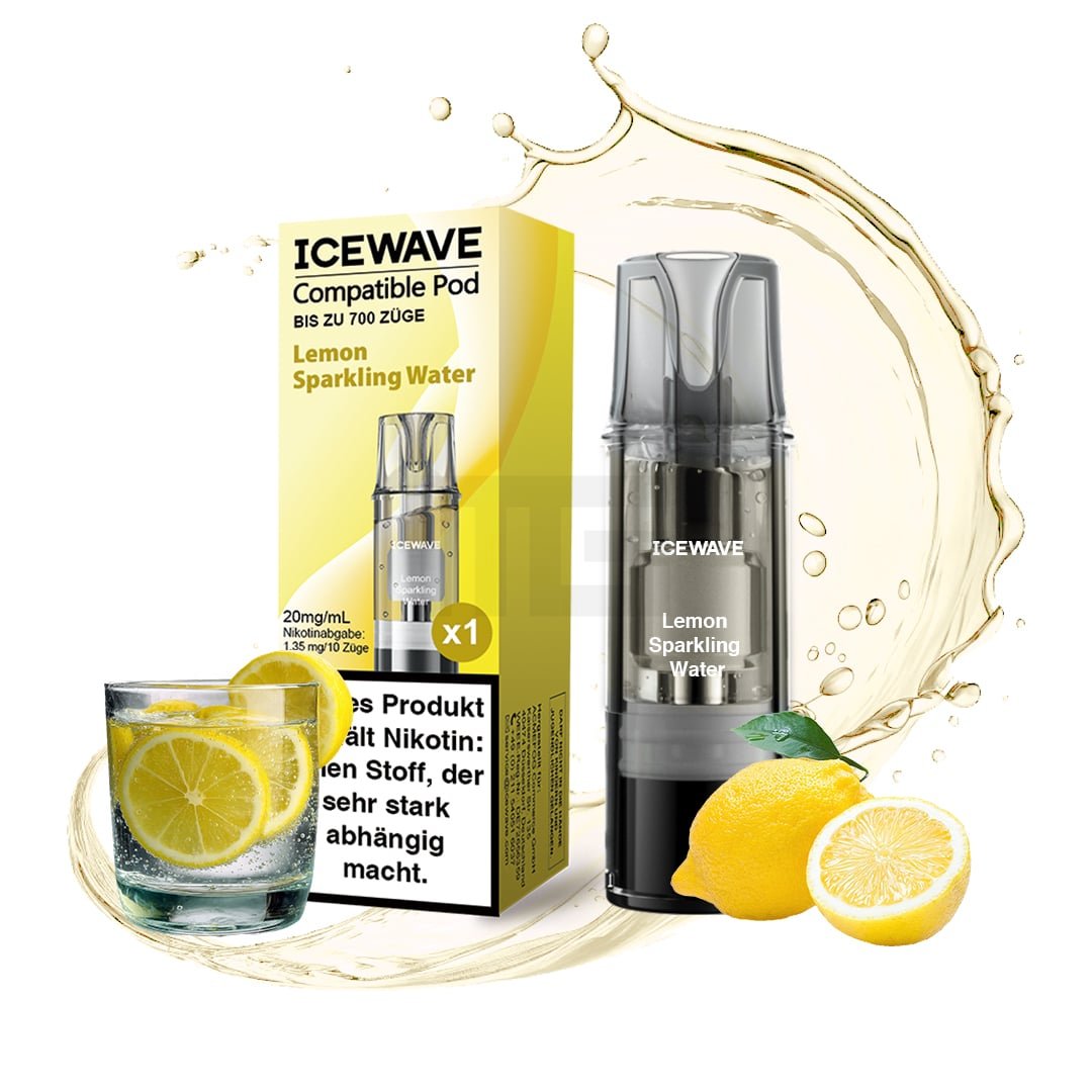 ICEWAVE - Prefilled Pod - 2ml - 3er Pack - Lemon Sparkling Water