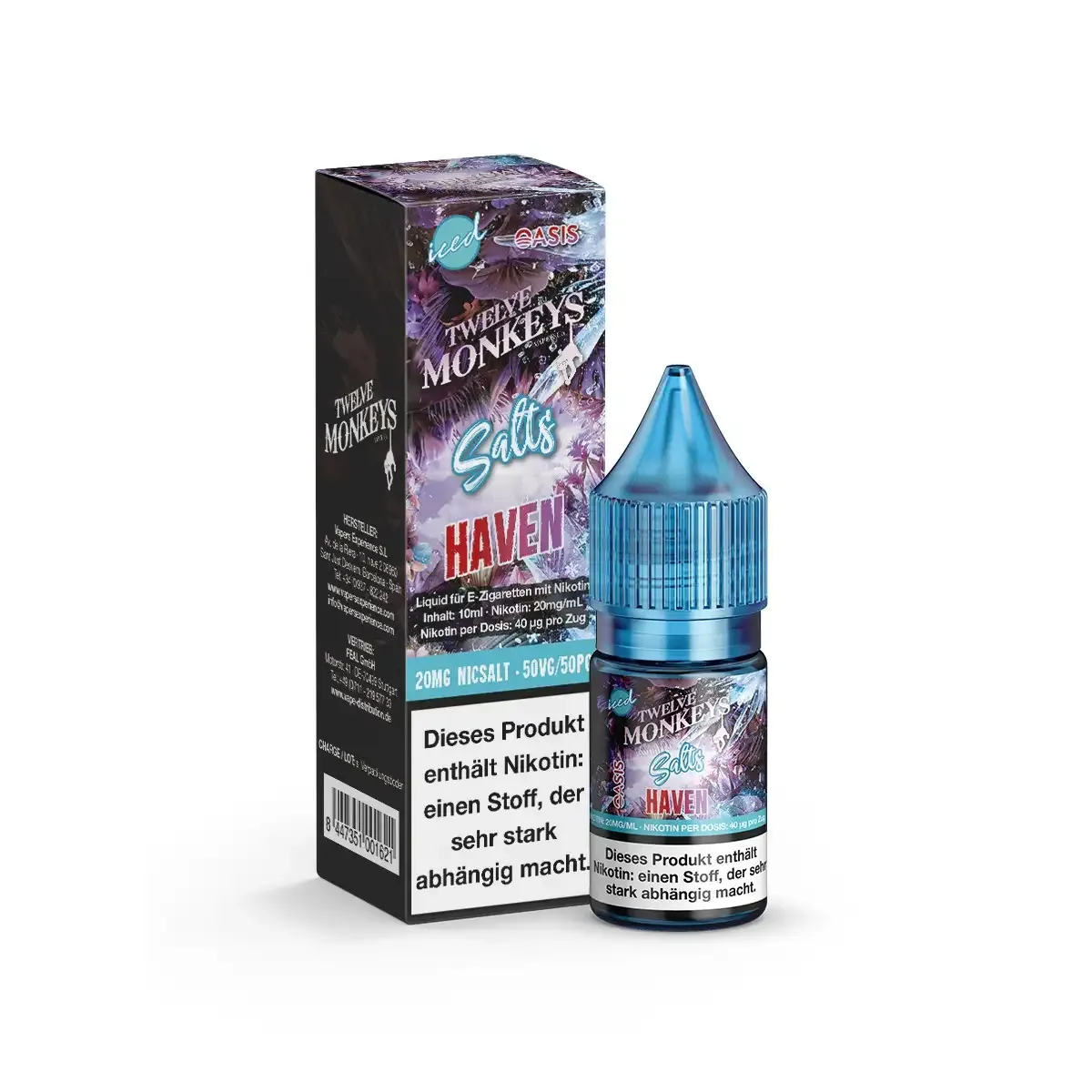 Twelve Monkeys Nikotinsalz-Liquid Iced Haven 10ml 20mg