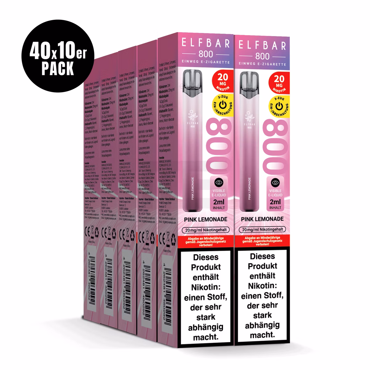 Elfbar - 800 - Einweg E-Zigarette - 20mg - CP - Pink Lemonade