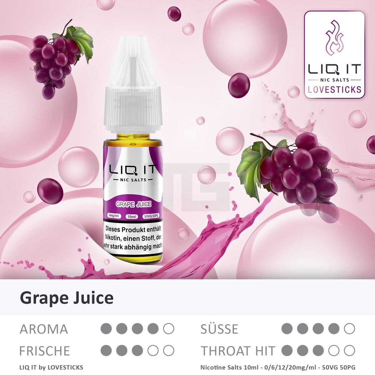 LIQ IT - Nikotinsalz-Liquid - 10ml - Grape Juice - 6mg
