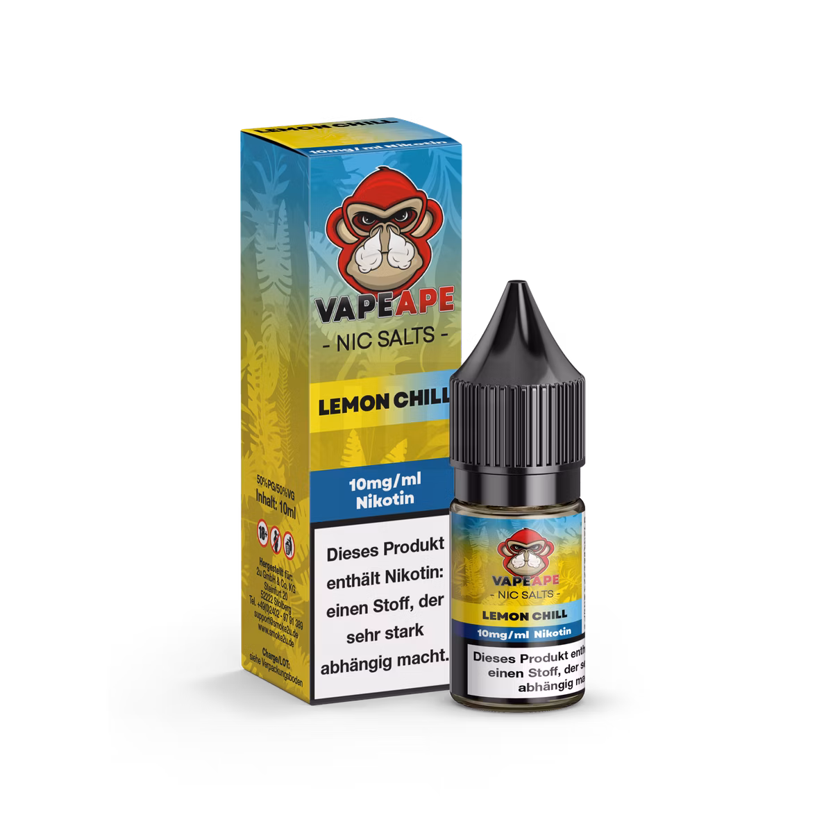 VapeApe - Nikotinsalz-Liquid - 10ml - Lemon Chill | Nikotinsalz-Stärke : 10mg VapeApe - Nikotinsalz-Liquid - 10ml - Lemon Chill | Nikotinsalz-Stärke : 10mg