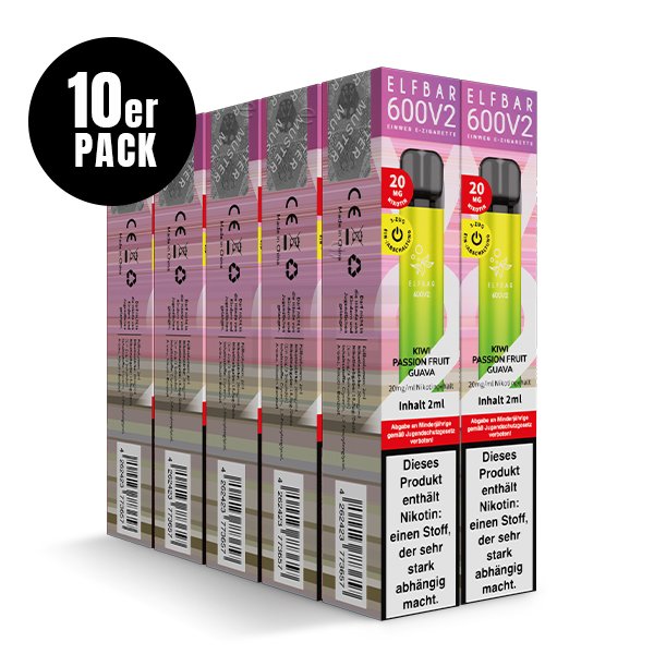 Elf Bar 600 V2 - Einweg E-Zigarette - Kiwi Passion Fruit Guava - 20mg