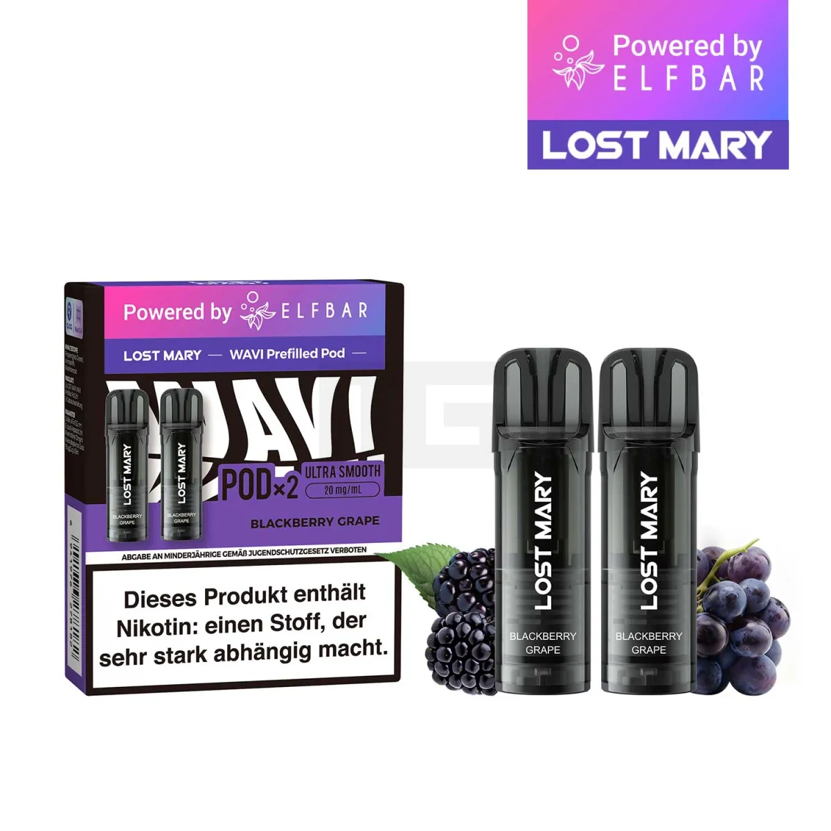 Lost Mary - Wavi - Prefilled Pods - Blackberry Grape - 20mg Lost Mary - Wavi - Prefilled Pods - Blackberry Grape - 20mg