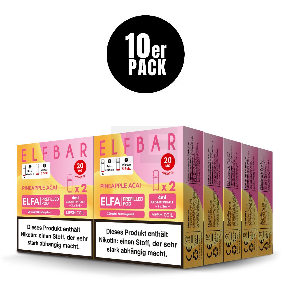 Elfbar - ELFA - Prefilled Pod - 2ml - 2er Pack - Pineapple Açaí