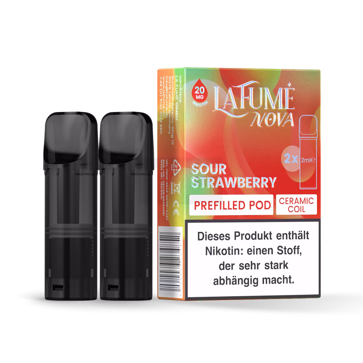 La Fume Nova - Prefilled Pods - 20mg - Sour Strawberry