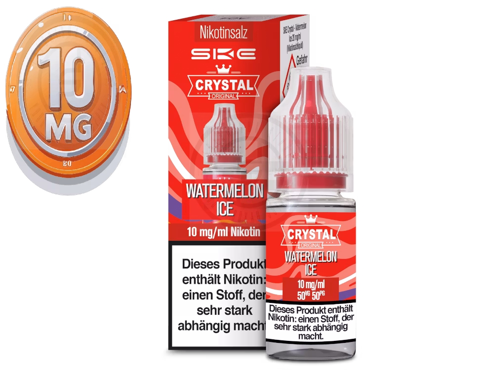 ske-crystal-liquid-watermelon-ice-10ml-10mg Crystal Liquid - Watermelon Ice - Nikotinsalz Liquid - 10ml - 10mg