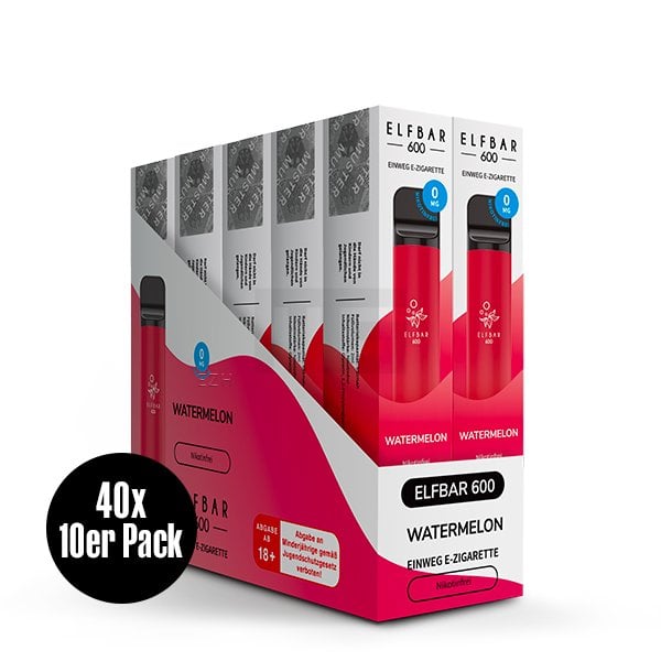 Nikotinfrei - Elfbar - 600 Einweg E-Zigarette - Watermelon - 0mg