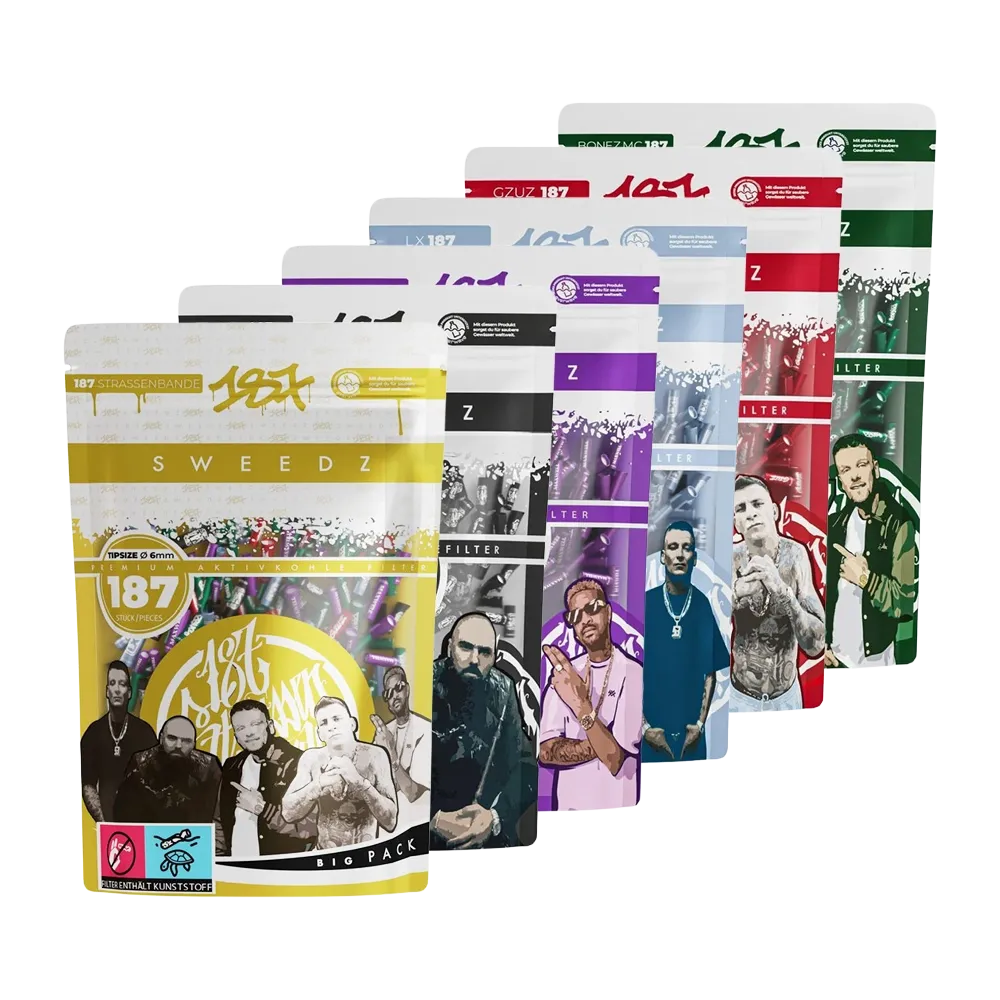 187 Straßenbande - Sweedz - Aktivkohlefilter - Ø 6 mm - 187 Stück - Crew Pack