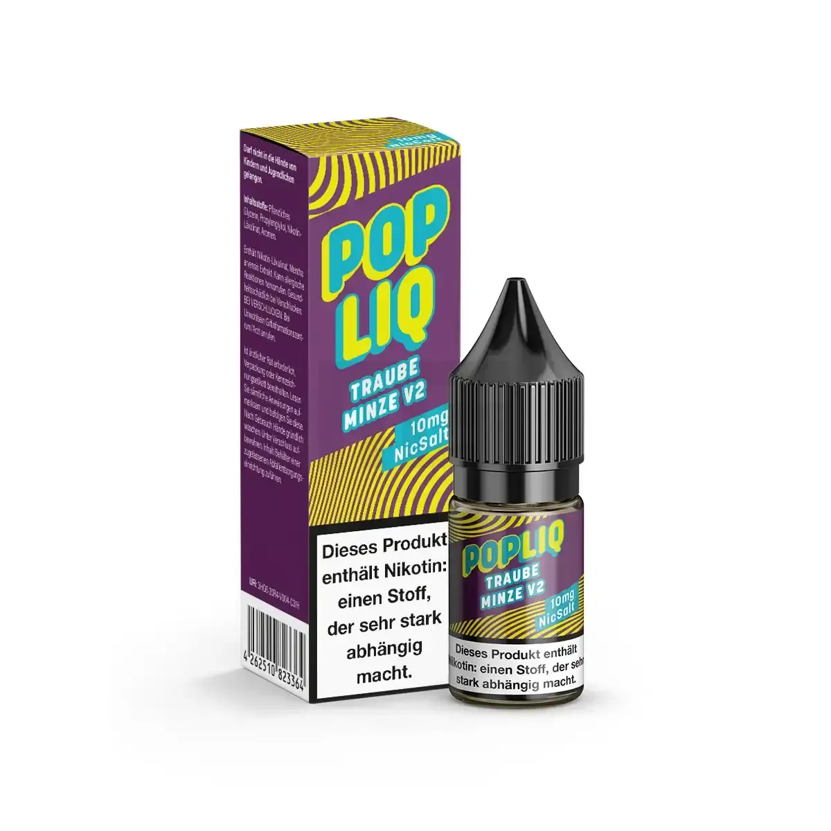 PopLiq Nikotinsalz-Liquid Traube Minze V2 10ml 10mg PopLiq Nikotinsalz-Liquid Traube Minze V2 10ml 10mg
