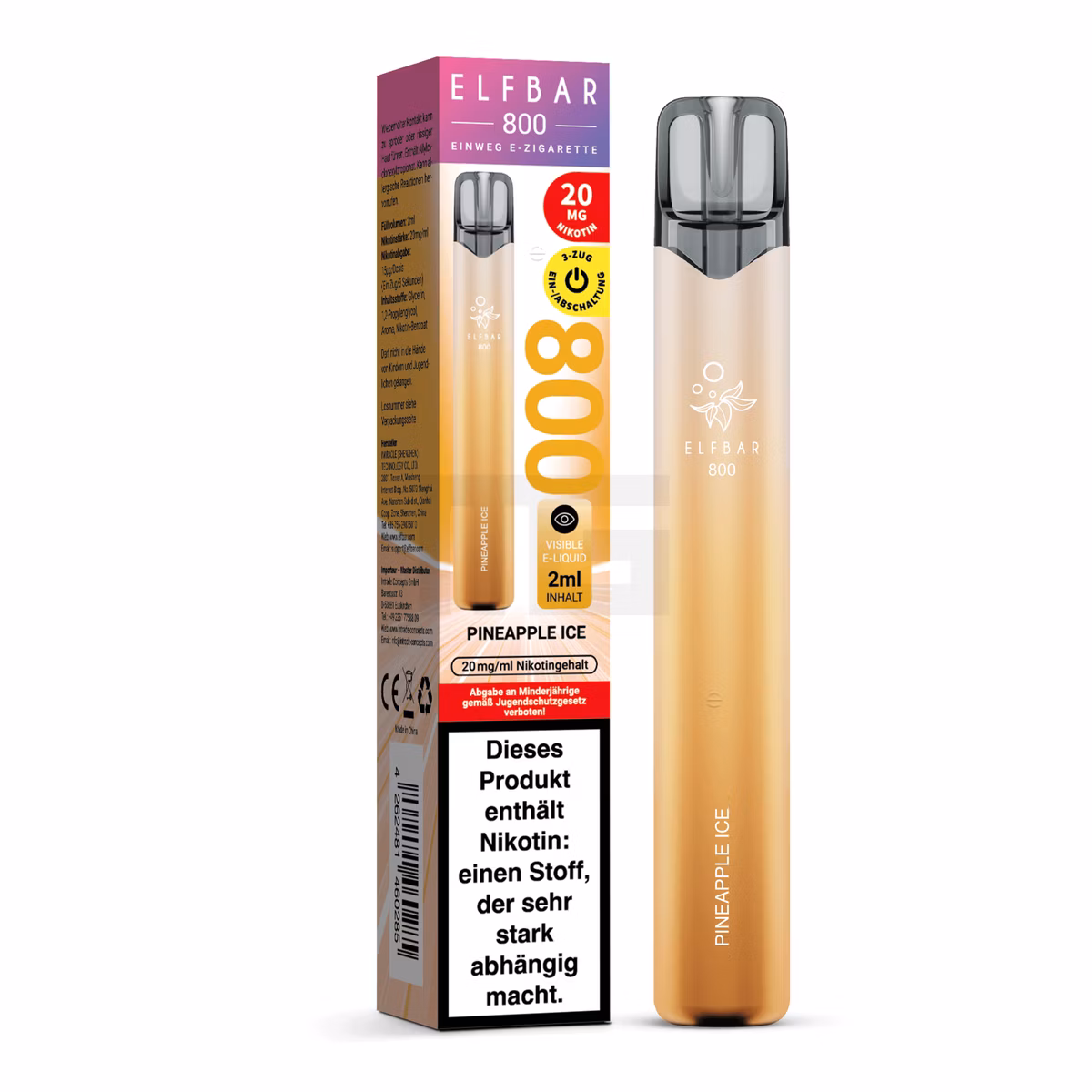 Elfbar - 800 - Einweg E-Zigarette - 20mg - CP - Pineapple Ice