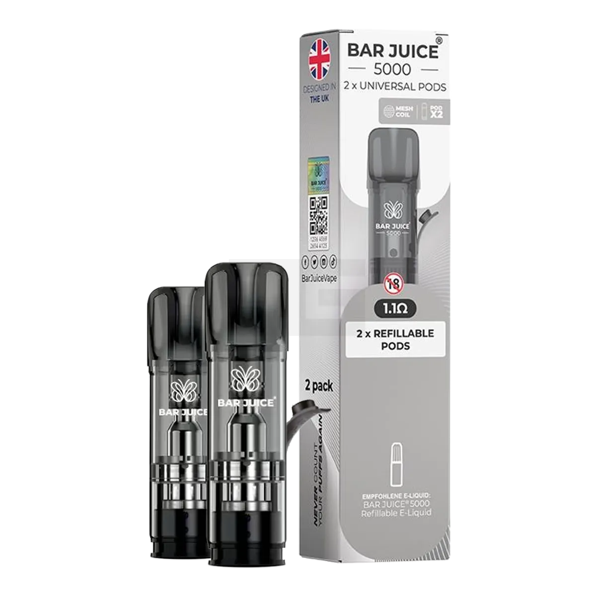 Bar Juice - Leerpods - 2er Paket - 2ml - 1.1 Ohm Bar Juice - Leerpods - 2er Paket - 2ml - 1.1 Ohm