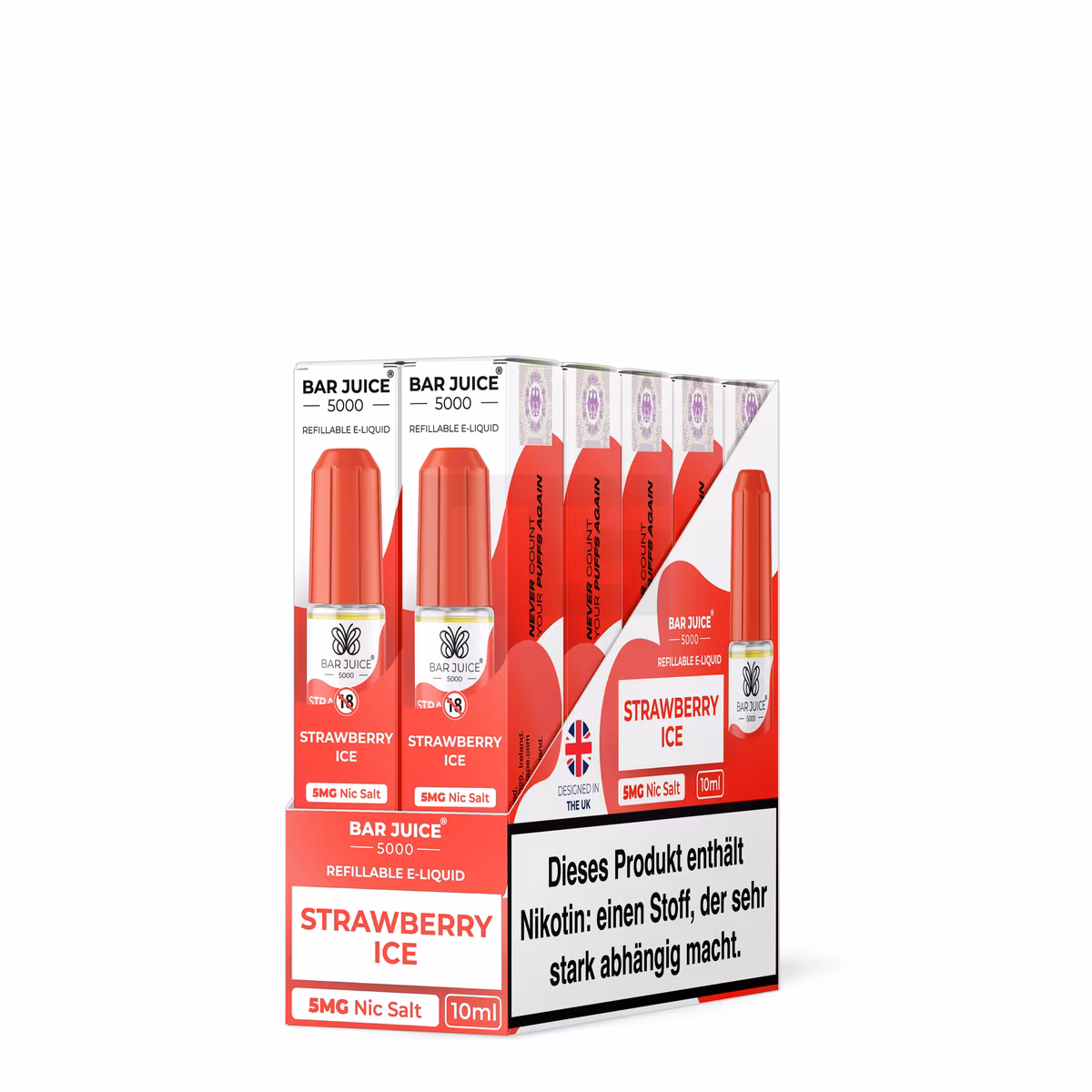 Bar Juice - 5000 - Strawberry Ice | Inhalt : 10ml | Nikotinsalz-Stärke : 5mg | Paketgröße : 1er Packung Bar Juice - 5000 - Strawberry Ice | Inhalt : 10ml | Nikotinsalz-Stärke : 5mg | Paketgröße : 1er Packung