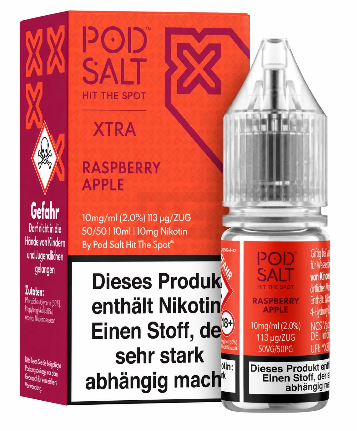 Pod Salt - Xtra - Raspberry Apple - Nikotinsalz-Liquid - 10ml - 10mg Pod Salt - Xtra - Raspberry Apple - Nikotinsalz-Liquid - 10ml - 10mg