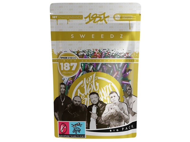 187 Straßenbande - Sweedz - Aktivkohlefilter - Ø 6 mm - 187 Stück - Crew Pack