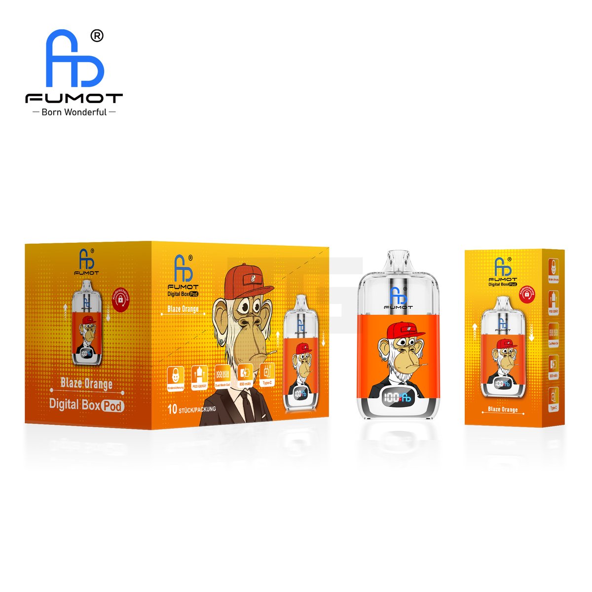 RandM - Tornado Box - 12000 - Pod Kit - Blaze Orange