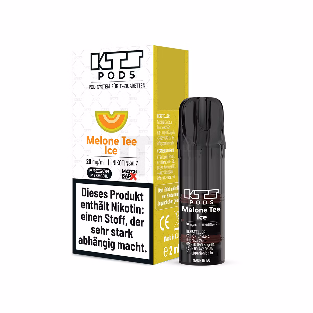 kts-prefilled-pod-melon-tee-ice-2ml-20mg KTS - Prefilled Pod - Melone Tee Ice - 2ml - 20mg - 1er Paket