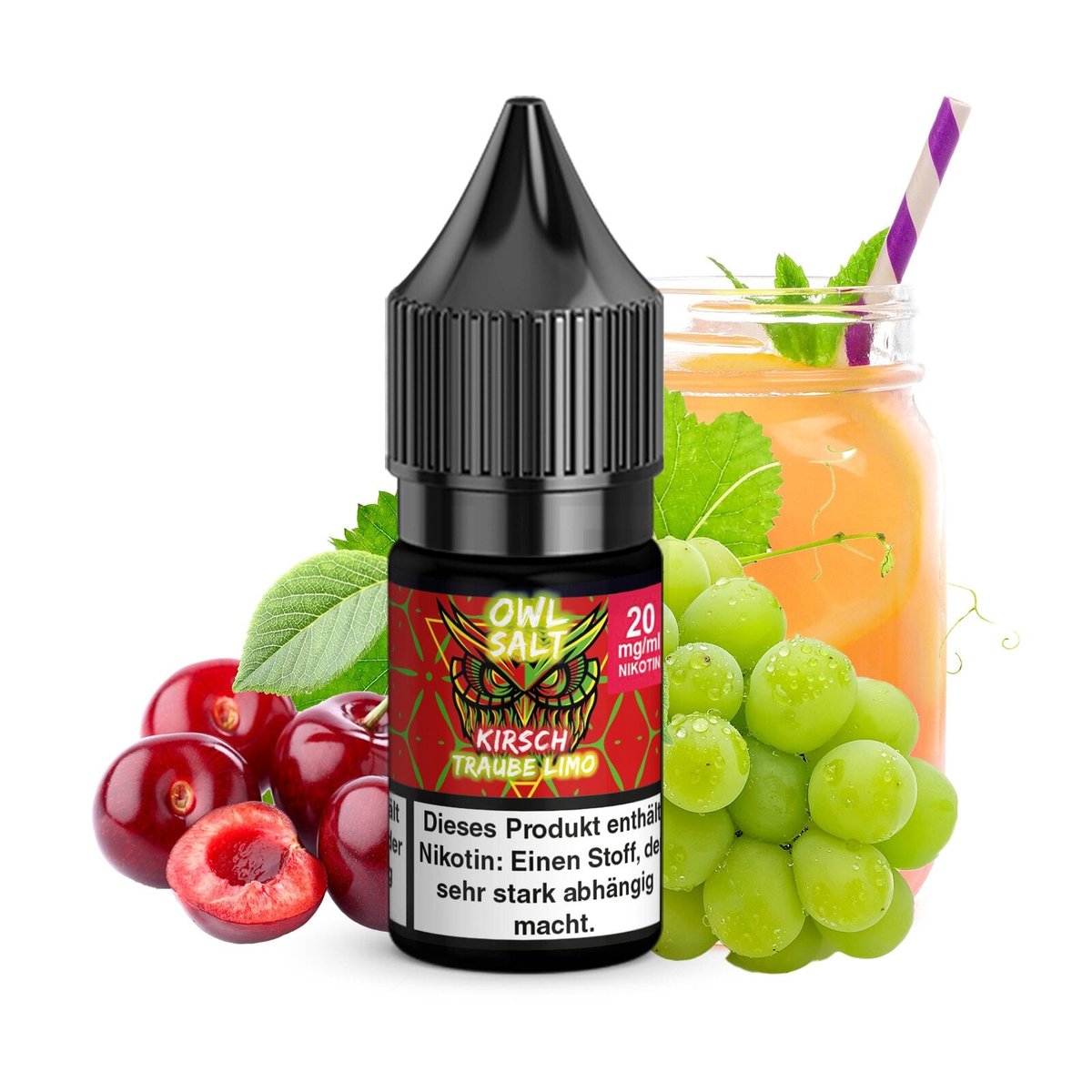 owl-salt-10ml-kirsch-traube-limo-20mg OWL Salt - Kirsch Traube Limo - Nikotinsalz Liquid - 10ml - 20mg