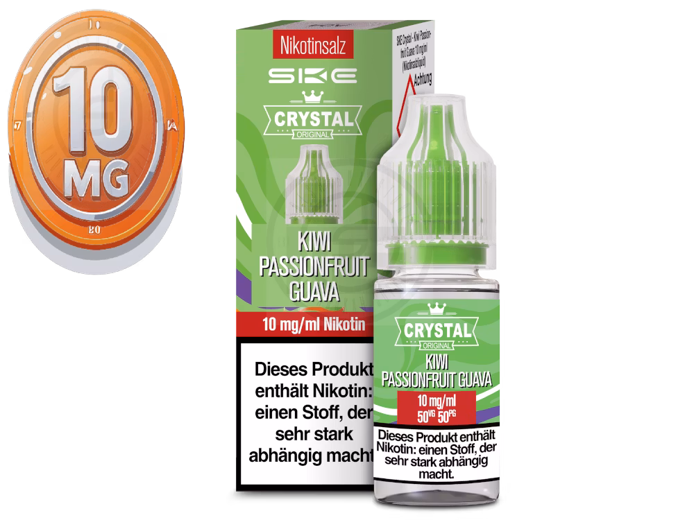 ske-crystal-liquid-kiwi-passionate-guava-10ml-10mg SKE - Crystal Liquid - Kiwi Passionfruit Guava - Nikotinsalz Liquid - 10ml - 10mg
