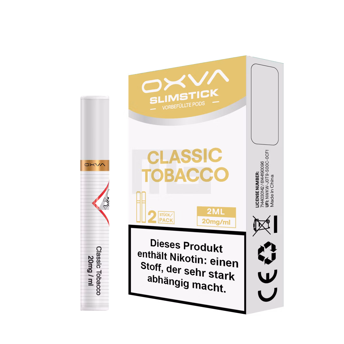 OXVA - Slimstick - Prefilled Pods - Classic Tobacco - 20mg