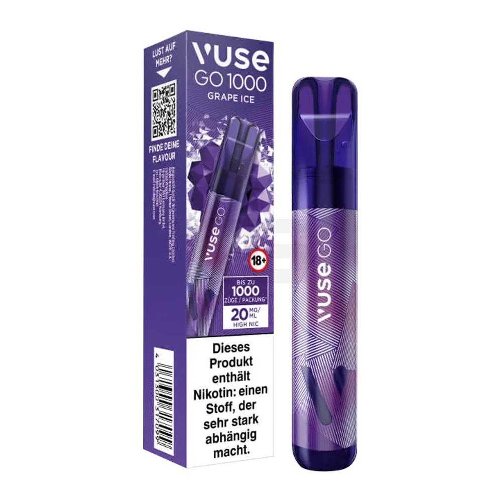 Vuse - Go 1000 - Einweg E-Zigarette - Grape Ice | Nikotinsalz-Stärke : 20mg
