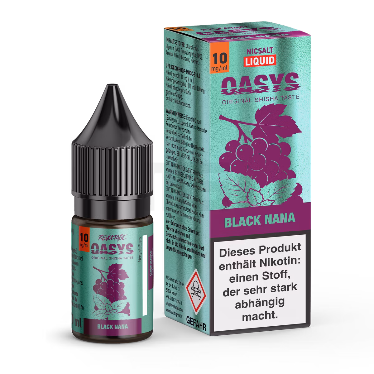 Oasys - Nikotinsalz Liquids - 10ml - Black Nana - 10mg