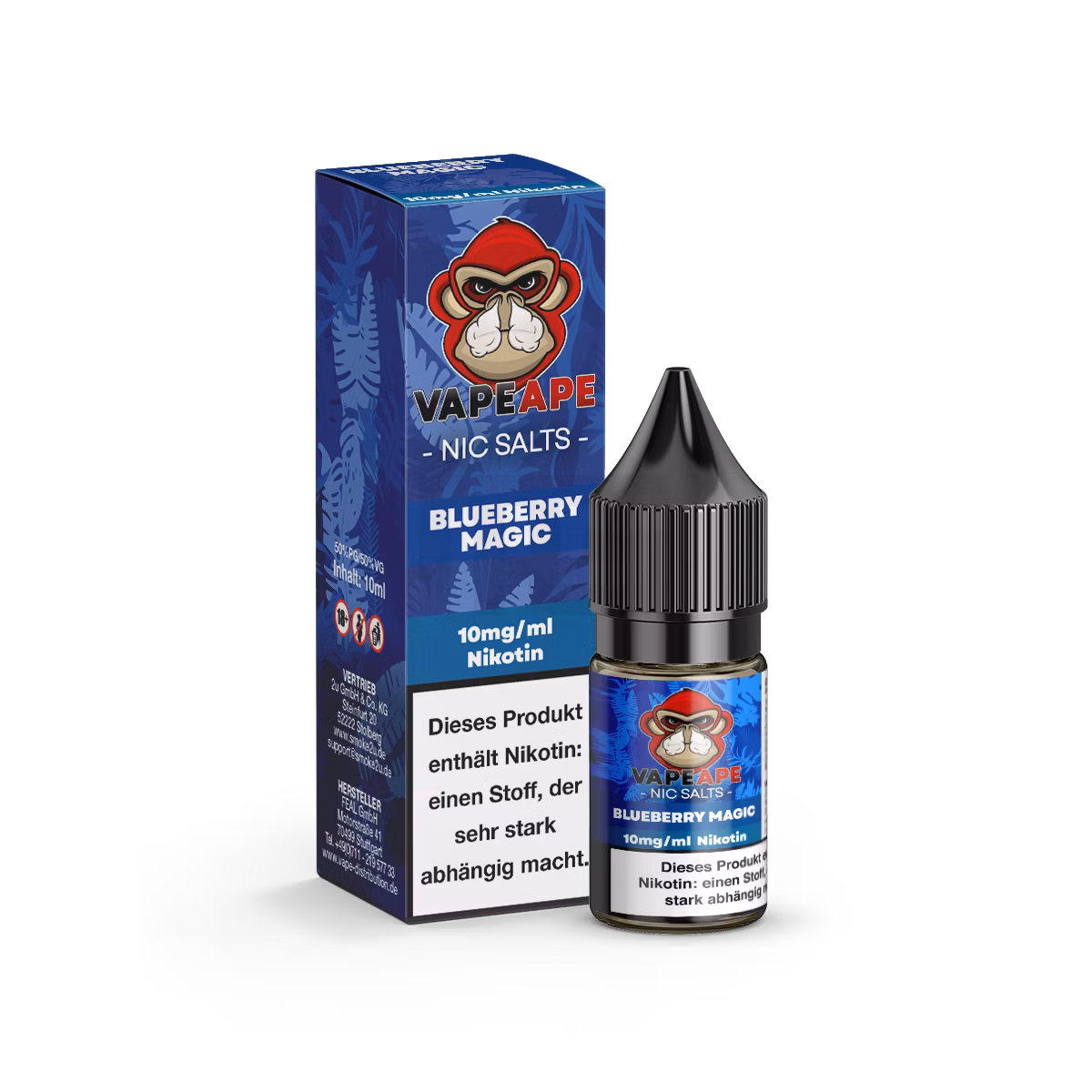 VapeApe - Nikotinsalz-Liquid - 10ml - Blueberry Magic | Nikotinsalz-Stärke : 10mg VapeApe - Nikotinsalz-Liquid - 10ml - Blueberry Magic | Nikotinsalz-Stärke : 10mg