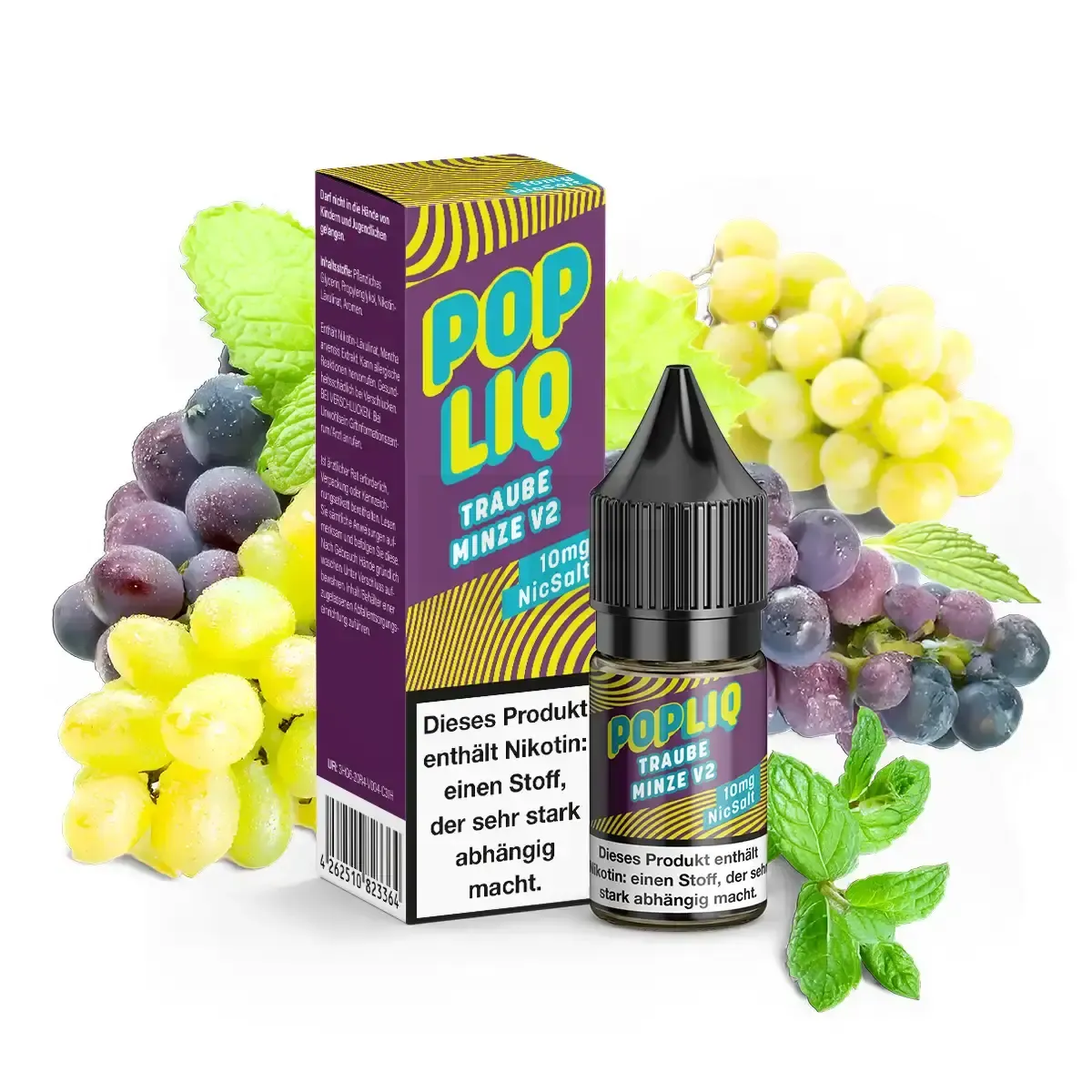PopLiq Nikotinsalz-Liquid Traube Minze V2 10ml 10mg PopLiq Nikotinsalz-Liquid Traube Minze V2 10ml 10mg