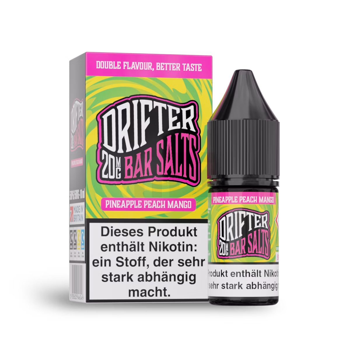 Drifter - Nikotinsalzliquid - 10ml - Pineapple Peach Mango | Nikotinsalz-Stärke : 20mg Drifter - Nikotinsalzliquid - 10ml - Pineapple Peach Mango | Nikotinsalz-Stärke : 20mg