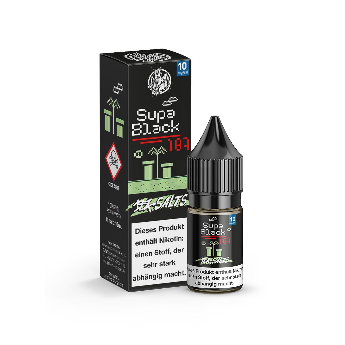 187 Straßenbande - Nikotinsalz-Liquids - 10ml - Supa Black | Nikotinsalz-Stärke : 10mg | Paketgröße : 1er Packung
