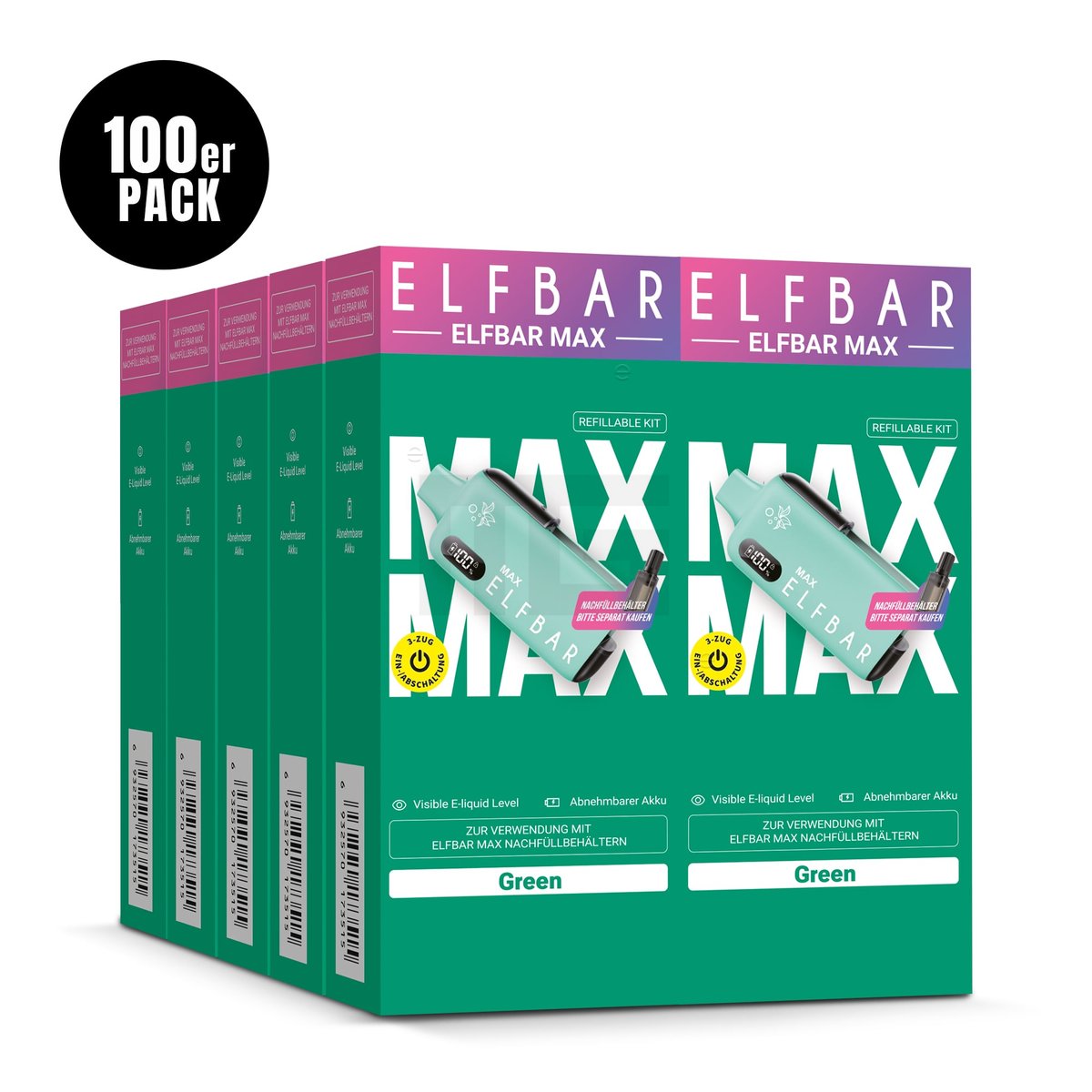 ELFBAR - MAX - Nachfüllbares Gerät - CP - Green ELFBAR - MAX - Nachfüllbares Gerät - CP - Green