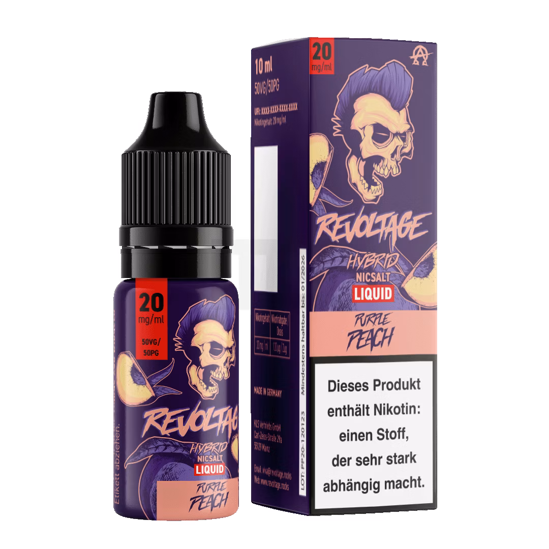 Revoltage - Hybrid Nikotinsalz Liquid - 10ml - Purple Peach - 20mg Revoltage - Hybrid Nikotinsalz Liquid - 10ml - Purple Peach - 20mg